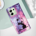 For Xiaomi Redmi Note 13 4G Global Colored Drawing Pattern Plain Weave Leather Phone Case(Baby Panda