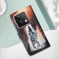 For Xiaomi Redmi Note 13 5G Global Colored Drawing Pattern Plain Weave Leather Phone Case(Cats And T