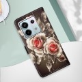 For Xiaomi Redmi Note 13 Pro 5G Global Colored Drawing Pattern Plain Weave Leather Phone Case(Roses