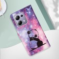 For Xiaomi Poco M6 Pro 4G Colored Drawing Pattern Plain Weave Leather Phone Case(Baby Panda)