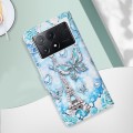 For Xiaomi Redmi K70E Colored Drawing Pattern Plain Weave Leather Phone Case(Tower Butterfly)