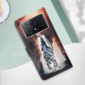 For Xiaomi Redmi K70E Colored Drawing Pattern Plain Weave Leather Phone Case(Cats And Tigers)