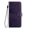 For Samsung Galaxy Xcover 4s / Xcover 4 Embossed Butterfly Leather Phone Case(Dark Purple)