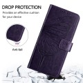 For Samsung Galaxy Xcover 4s / Xcover 4 Embossed Butterfly Leather Phone Case(Dark Purple)