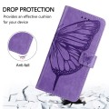 For Samsung Galaxy M32 4G Global / M22 Embossed Butterfly Leather Phone Case(Light Purple)
