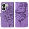 For Xiaomi Redmi 13C Embossed Butterfly Leather Phone Case(Purple)