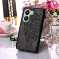 For Xiaomi Redmi 13C Embossed Butterfly Leather Phone Case(Black)