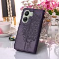 For Xiaomi Redmi 13C Embossed Butterfly Leather Phone Case(Dark Purple)