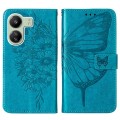 For Xiaomi Redmi 13C Embossed Butterfly Leather Phone Case(Blue)