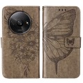 For Xiaomi Redmi A3 Embossed Butterfly Leather Phone Case(Grey)