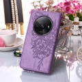 For Xiaomi Redmi A3 Embossed Butterfly Leather Phone Case(Purple)