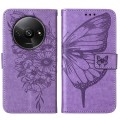 For Xiaomi Redmi A3 Embossed Butterfly Leather Phone Case(Purple)