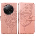 For Xiaomi Redmi A3 Embossed Butterfly Leather Phone Case(Rose Gold)