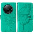 For Xiaomi Redmi A3 Embossed Butterfly Leather Phone Case(Green)