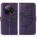 For Xiaomi Redmi A3 Embossed Butterfly Leather Phone Case(Dark Purple)