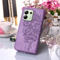 For Xiaomi Redmi Note 13 4G Global Embossed Butterfly Leather Phone Case(Purple)