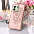 For Xiaomi Redmi Note 13 4G Global Embossed Butterfly Leather Phone Case(Rose Gold)