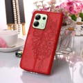 For Xiaomi Redmi Note 13 4G Global Embossed Butterfly Leather Phone Case(Red)