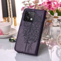 For Xiaomi Redmi Note 13 5G Global Embossed Butterfly Leather Phone Case(Dark Purple)