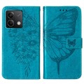 For Xiaomi Redmi Note 13 5G Global Embossed Butterfly Leather Phone Case(Blue)