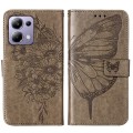 For Xiaomi Redmi Note 13 Pro 4G Global Embossed Butterfly Leather Phone Case(Grey)