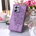 For Xiaomi Redmi Note 13 Pro 4G Global Embossed Butterfly Leather Phone Case(Purple)