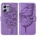 For Xiaomi Redmi Note 13 Pro 4G Global Embossed Butterfly Leather Phone Case(Purple)