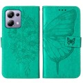 For Xiaomi Redmi Note 13 Pro 4G Global Embossed Butterfly Leather Phone Case(Green)