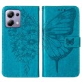 For Xiaomi Redmi Note 13 Pro 4G Global Embossed Butterfly Leather Phone Case(Blue)