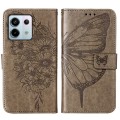 For Xiaomi Redmi Note 13 Pro 5G Global Embossed Butterfly Leather Phone Case(Grey)