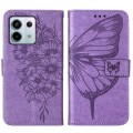 For Xiaomi Redmi Note 13 Pro 5G Global Embossed Butterfly Leather Phone Case(Purple)