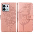 For Xiaomi Redmi Note 13 Pro 5G Global Embossed Butterfly Leather Phone Case(Rose Gold)