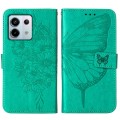 For Xiaomi Redmi Note 13 Pro 5G Global Embossed Butterfly Leather Phone Case(Green)
