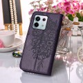 For Xiaomi Redmi Note 13 Pro 5G Global Embossed Butterfly Leather Phone Case(Dark Purple)