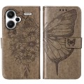 For Xiaomi Redmi Note 13 Pro+ 5G Embossed Butterfly Leather Phone Case(Grey)