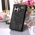 For Xiaomi Redmi Note 13 Pro+ 5G Embossed Butterfly Leather Phone Case(Black)