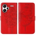For Xiaomi Redmi Note 13 Pro+ 5G Embossed Butterfly Leather Phone Case(Red)