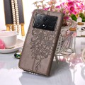 For Xiaomi Redmi K70E Embossed Butterfly Leather Phone Case(Grey)