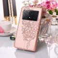 For Xiaomi Redmi K70E Embossed Butterfly Leather Phone Case(Rose Gold)