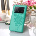 For Xiaomi Redmi K70E Embossed Butterfly Leather Phone Case(Green)