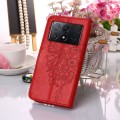 For Xiaomi Redmi K70E Embossed Butterfly Leather Phone Case(Red)