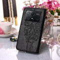 For Xiaomi Poco X6 Pro Embossed Butterfly Leather Phone Case(Black)