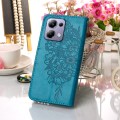 For Xiaomi Poco M6 Pro 4G Embossed Butterfly Leather Phone Case(Blue)