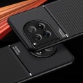 For OnePlus 12 Classic Tilt Strip Grain Magnetic Shockproof PC + TPU Phone Case(Black)