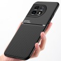 For OnePlus Ace 2 Classic Tilt Strip Grain Magnetic Shockproof PC + TPU Phone Case(Black)