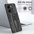For Xiaomi Redmi 13C Variety Brave Armor Finger Loop Holder Phone Case(Black)