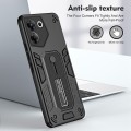 For Tecno Camon 20 Pro 5G Variety Brave Armor Finger Loop Holder Phone Case(Black)