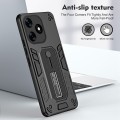 For Tecno Spark 10 Variety Brave Armor Finger Loop Holder Phone Case(Black)