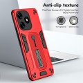 For Tecno Spark 10 Variety Brave Armor Finger Loop Holder Phone Case(Red)