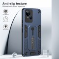 For Tecno Spark 10 5G Variety Brave Armor Finger Loop Holder Phone Case(Blue)